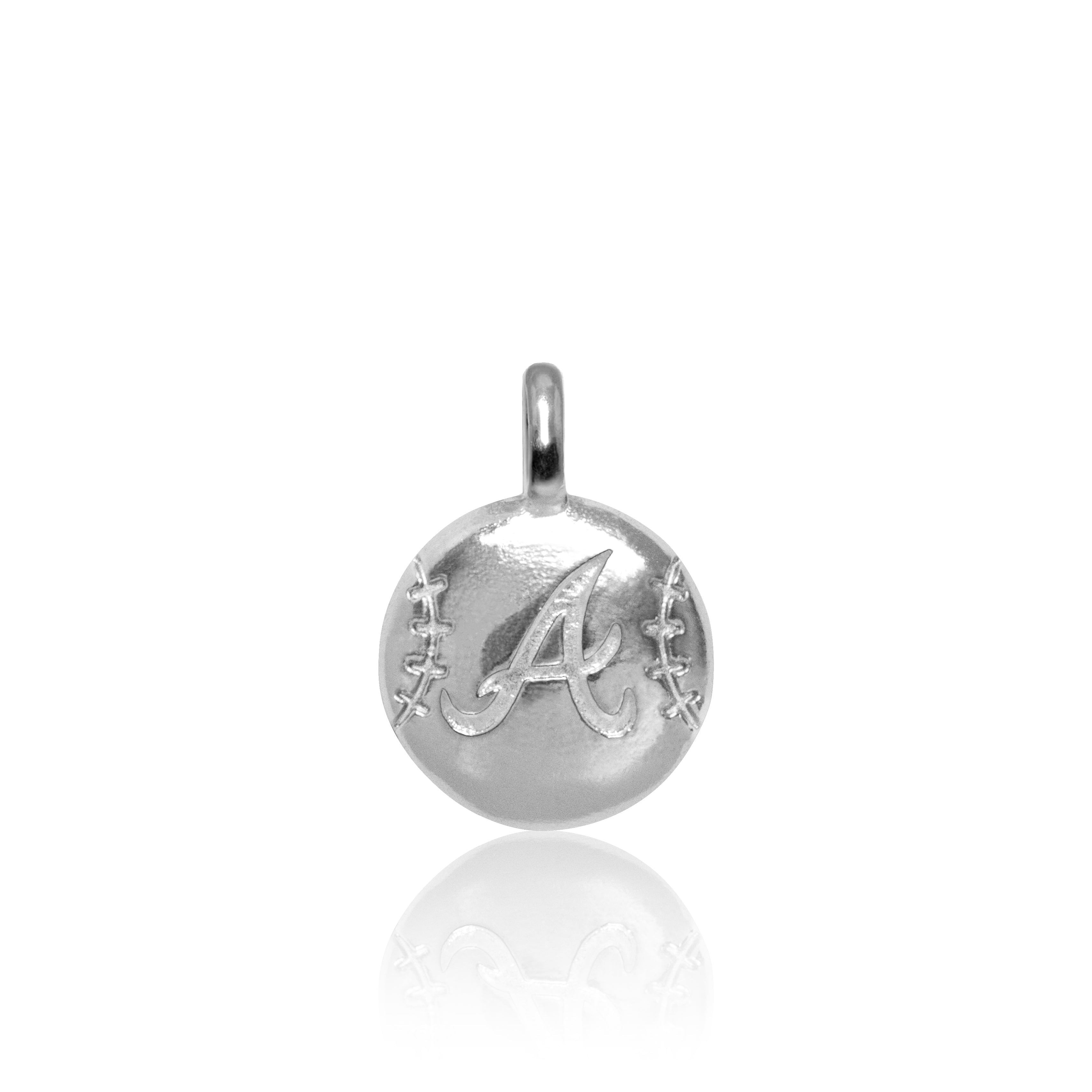 14kt White Gold MLB Atlanta Braves Pendant Necklace. 18