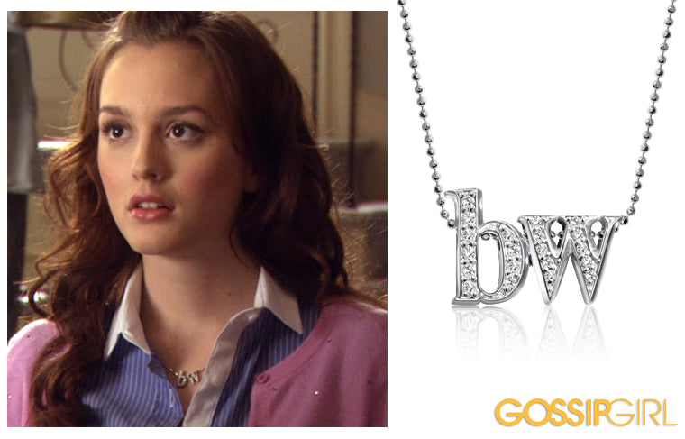 Gossip Girl Actress Leighton Meester wearing Alex Woo Custom Double Little Letters for Blair Waldorf