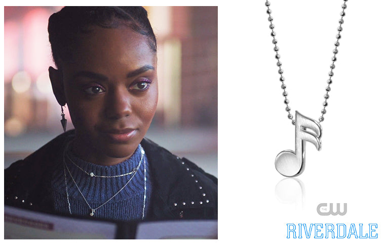 Ashleigh Murray as Josie on CW's Riverdale wearing Alex Woo Rock Star Single Note 2 in Sterling Silver