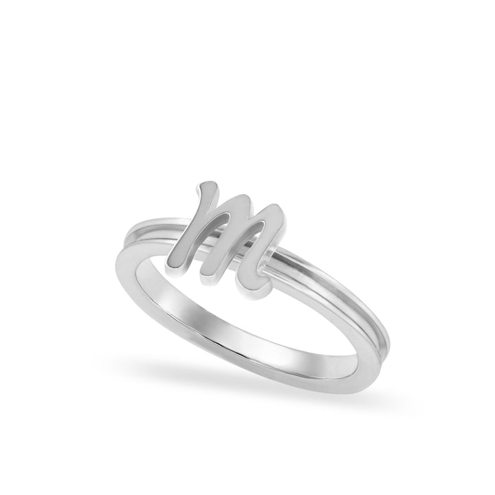 Alex woo 14KT White Gold Autograph Letters Scripted Custom Ring