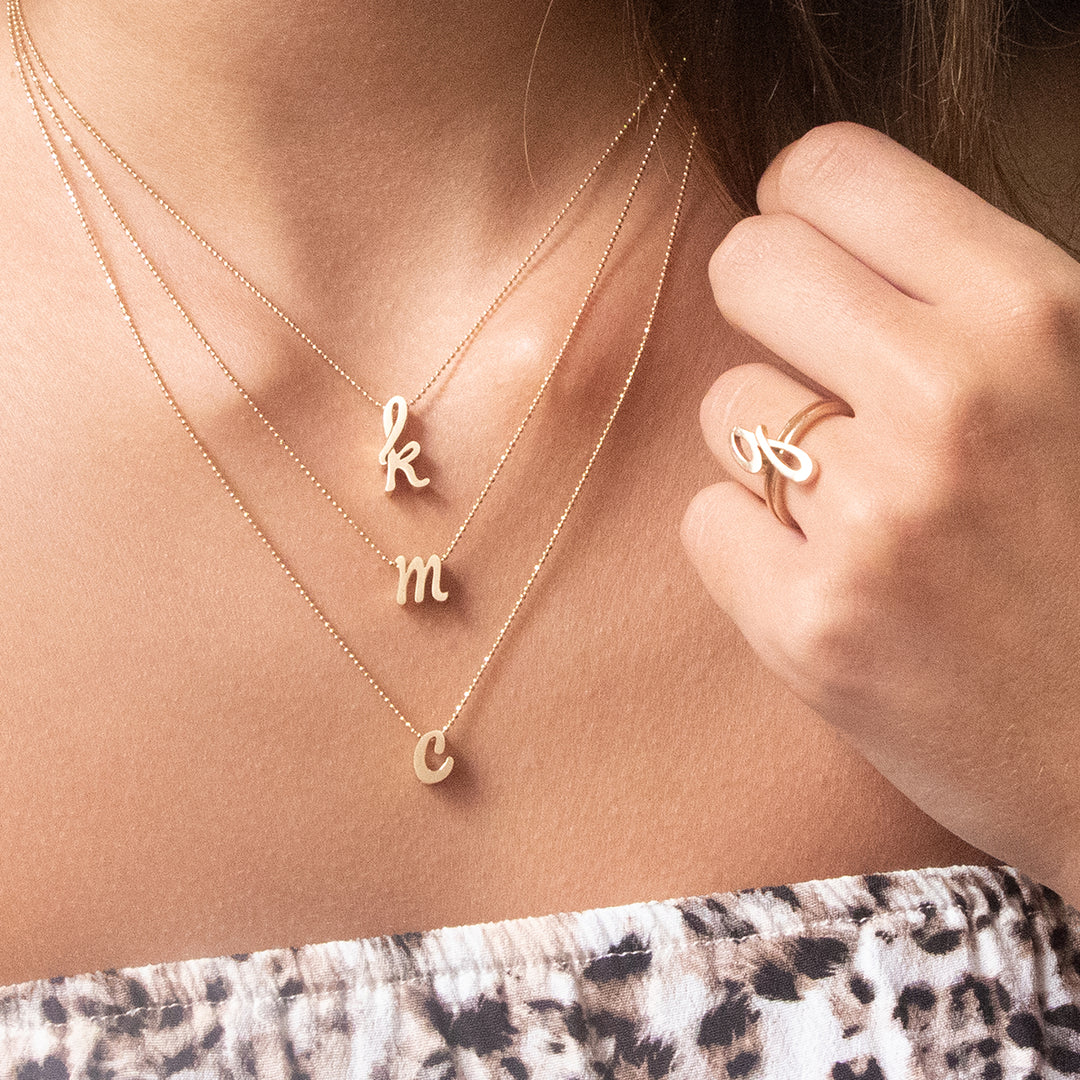 Alex Woo Autograph Letters (A-Z)  Initial Necklace