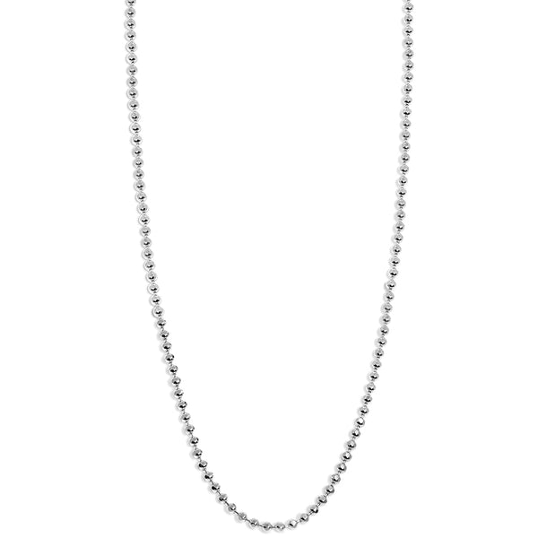 Black & White Sterling Silver Beaded Chain Necklace 16 - 24 inch Sterling Silver / 24 inch