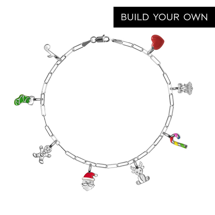 Mini Additions™ Holiday Paperclip Bracelet in Sterling Silver