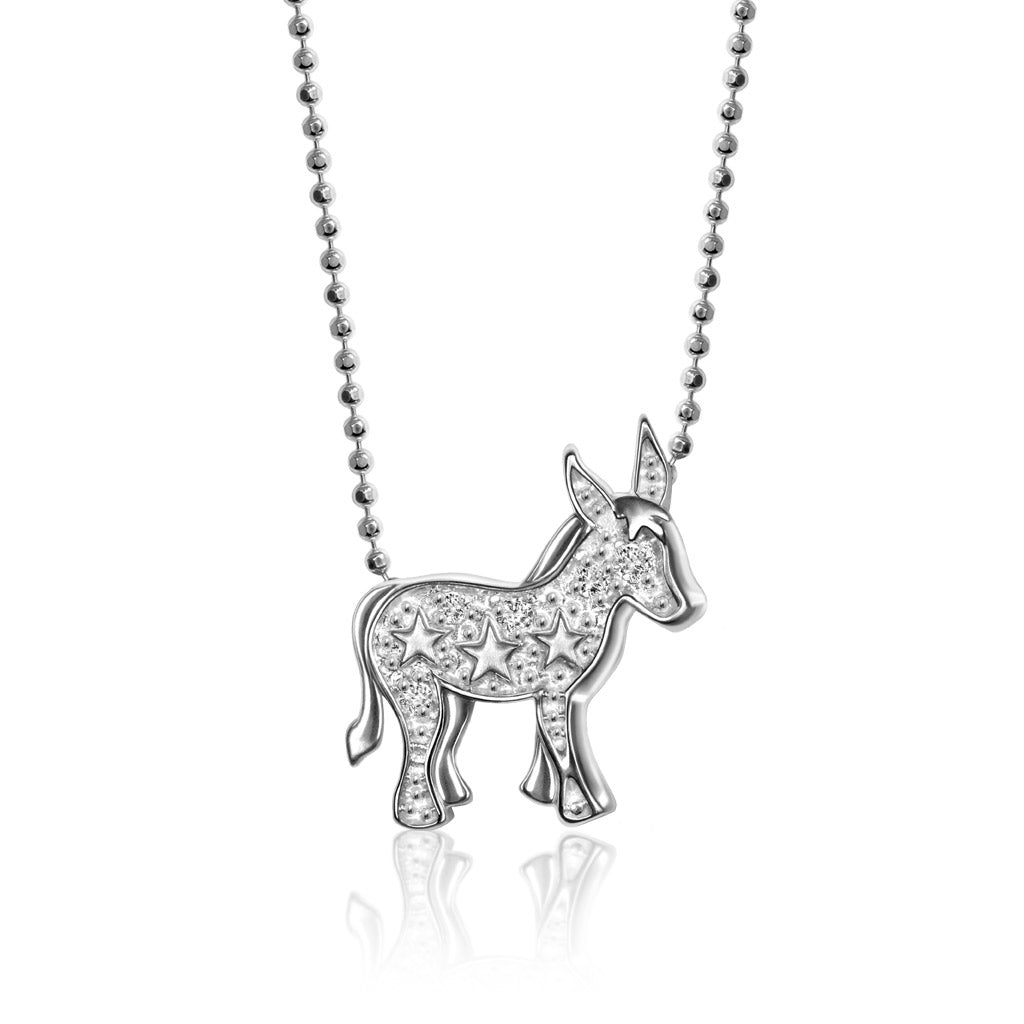 Alex Woo Activist Donkey Charm Necklace