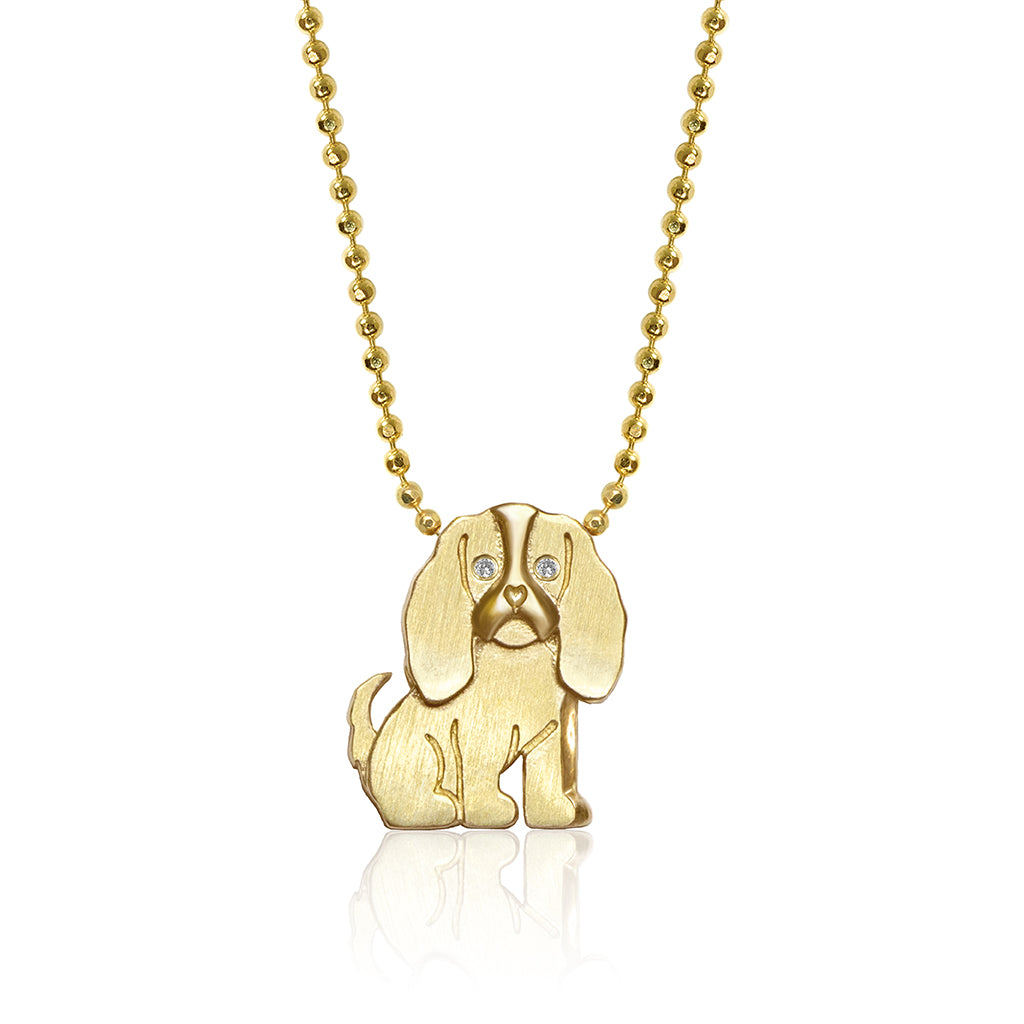 Alex Woo Pet Cavalier Charm Necklace