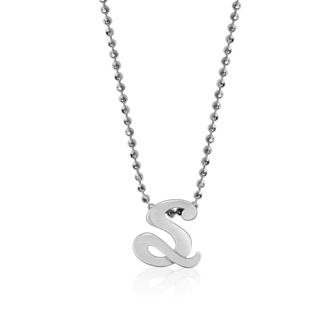 Alex Woo Autograph Letter s Scripted Initial Charm Necklace