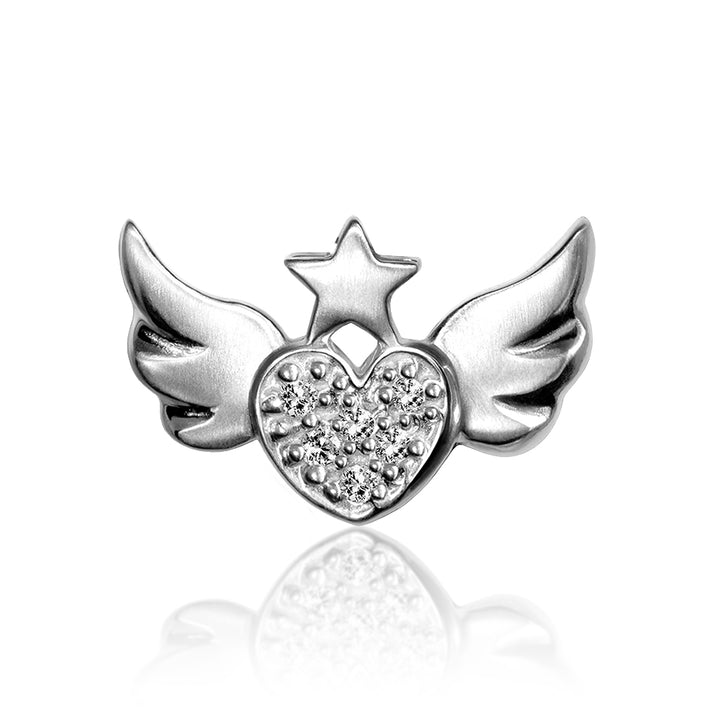 Alex Woo  Rock Star Heart with Wings Charm Necklace