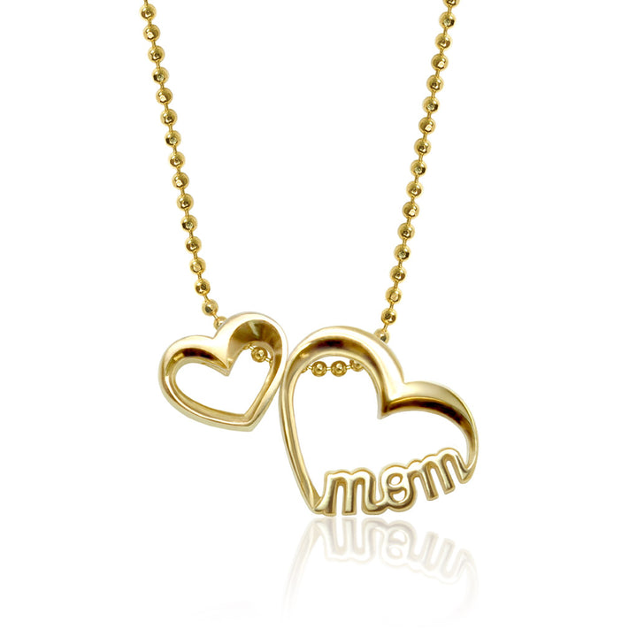 Alex Woo Words Double Mom Hearts Charm Necklace