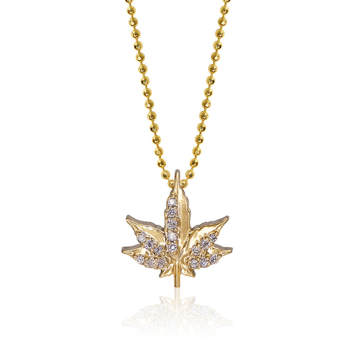 Alex Woo Weed Leaf Charm Necklace